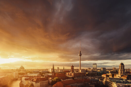 Berlin Sunset Cloud Skyline